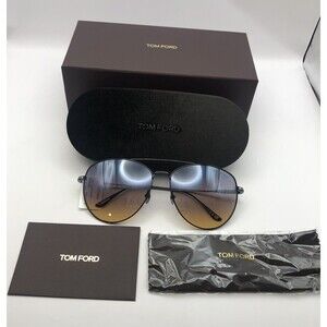 Tom Ford Sunglasses Milla 59 mm Gradient Aviator Black Smoke Lens Metal FT0784
